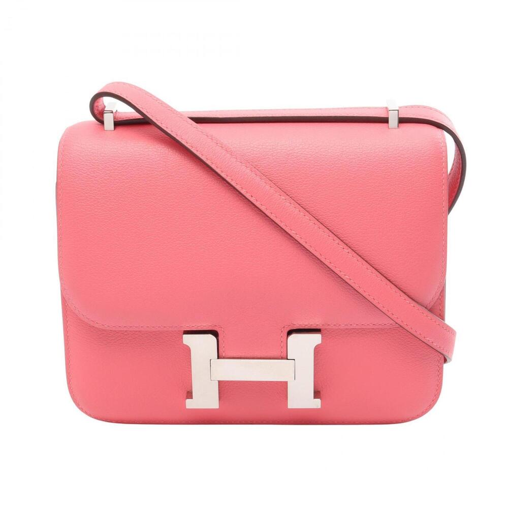 Hermes Constance 3 Mini Rose Azalee Shoulder Bag Handbag Evercolor Women's Pink